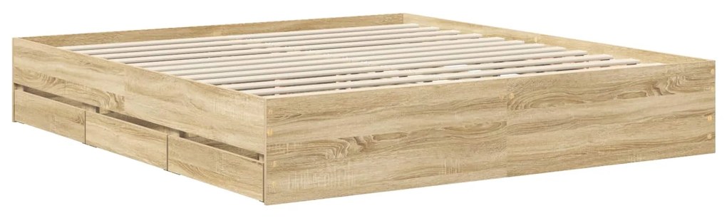 vidaXL Σκελετός Κρεβατιού Δρύς Sonoma 180 x 200 cm Μηχανήματος Ξύλο