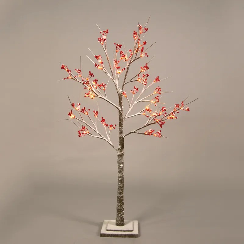 "SNOW RED BERRY TREE" 48 WW LED ΛΑΜΠΑΚ.ΑΝΤΑΠΤ.(24VDC) IP44 20X20X120CM 3M KΑΦΕ ΚΑΛ. ΤΡΟΦ. ACA X1048143