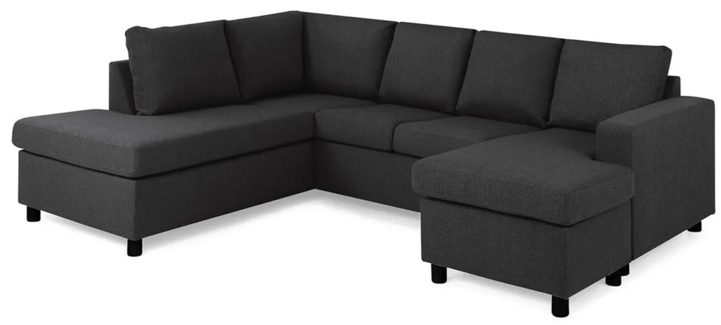 Γωνιακός Καναπές Scandinavian Choice C153, Ανθρακί, Μαύρο, 254x194x82cm, Πόδια: Πλαστική ύλη | Epipla1.gr