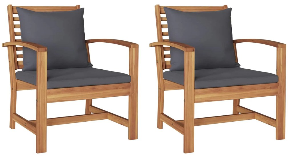 Καρέκλα 2 pcs Καφέ και Σκούρο Γκρι 110 x 65 x 76.5 εκ