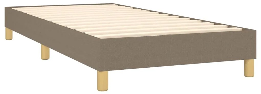 vidaXL Κρεβάτι Boxspring με Στρώμα Taupe 100 x 200 εκ. Υφασμάτινο