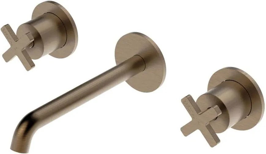 Μπαταρία νιπτήρα τοίχου 3 οπών με βαλβίδα Clic-Clac Εlle Cross La Torre -Mpronze