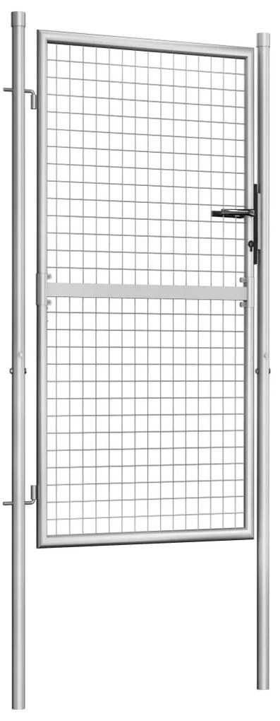 vidaXL Πόρτα Κήπου Ασημί 100x150 εκ. από Γαλβανισμένο Ατσάλι