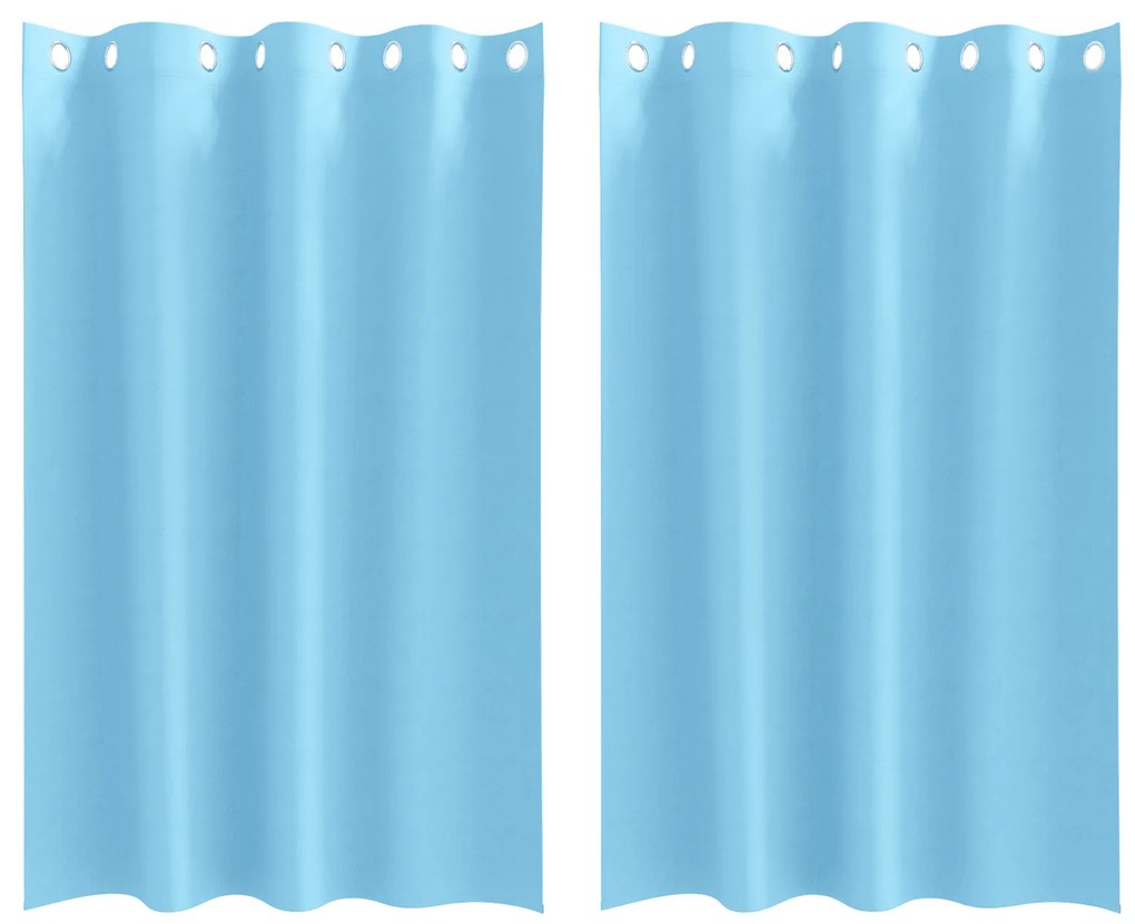 vidaXL Κουρτίνες με κουρτίνες 2 pcs Γαλάζιο 175 x 140 εκ. Πολυεστέρας