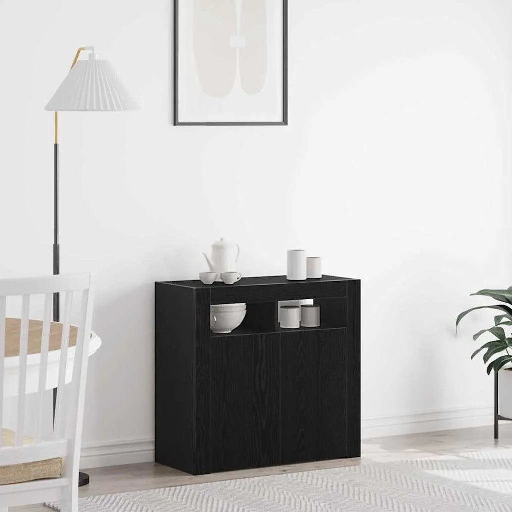 vidaXL Πλαϊνό γραφείο Μαύρο 80 x 35 x 75 cm Επεξεργασμένο ξύλο