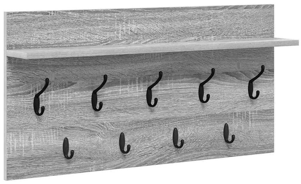 vidaXL Τοίχου Κρεμάστρα με ράφι Γκρίζο Σονομα 80 x 40 x 12 cm