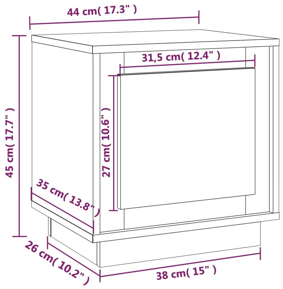 ΚΟΜΟΔΙΝΑ 2 ΤΕΜ. ΛΕΥΚΑ 44 X 35 X 45 ΕΚ. ΑΠΟ ΕΠΕΞΕΡΓΑΣΜΕΝΟ ΞΥΛΟ 819837