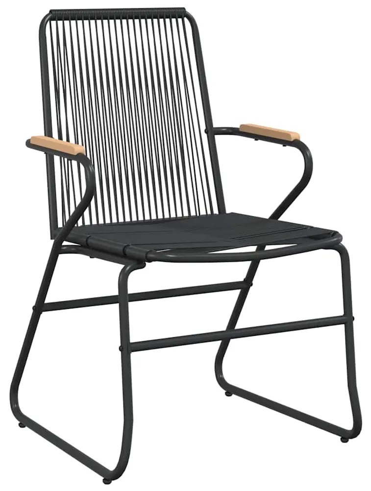 vidaXL Σέτ φαγητού για κήπο 3 pcs Μαύρο Χάλυβας με επίστρωση πούδρας