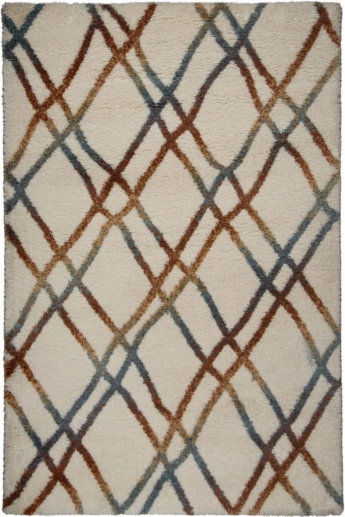 Χαλί Fluffy 369A White-Terra Βιοκαρπέτ 133X190cm