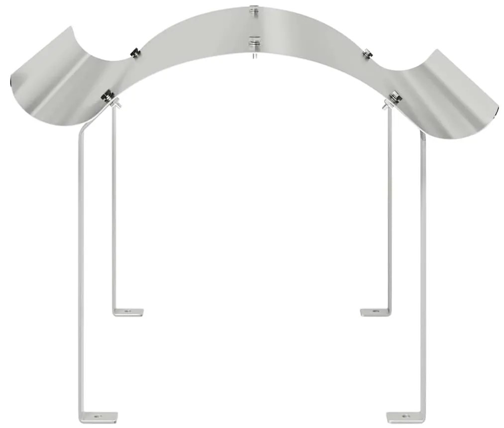 vidaXL Καπέλο τζακιού Ασημί 59.5 x 50 x 36.5 cm Ανοξείδωτο ατσάλι
