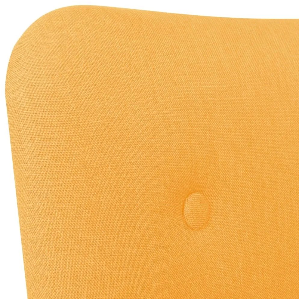 Πολυθρόνα Κίτρινη Υφασμάτινη με Υποπόδιο - Κίτρινο