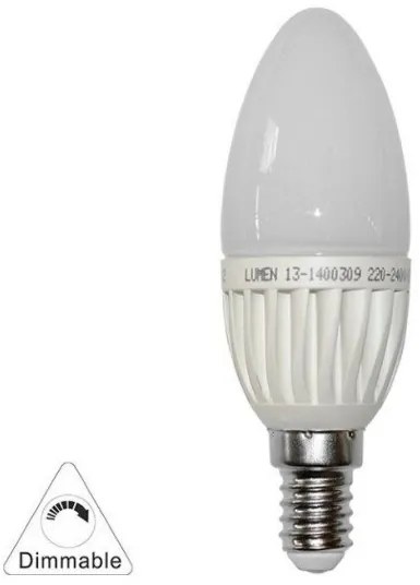 Λάμπα LED 3W Ε14 κερί ματ ντιμαριζόμενη LUMEN 13-1400309