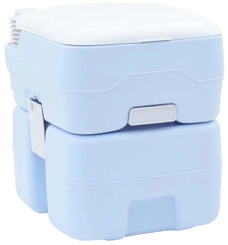 vidaXL Τουαλέτα Κάμπινγκ Απαλό Μπλε και Λευκό 41,5 x 36,5 x 42 εκ.