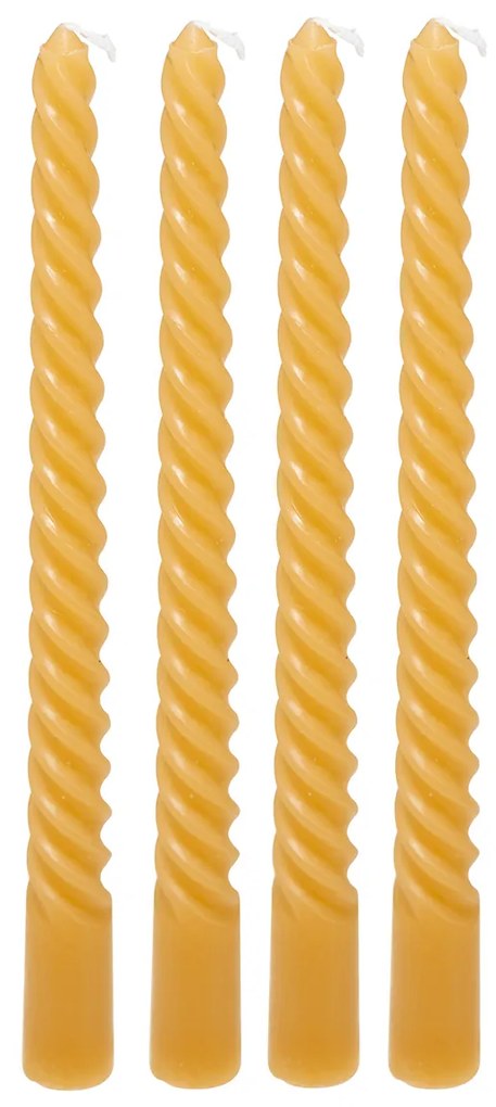Κεριά Για Κηροπήγιο 25εκ. (Σετ 4τμχ) A-S Hugo Twist Yellow 207036B