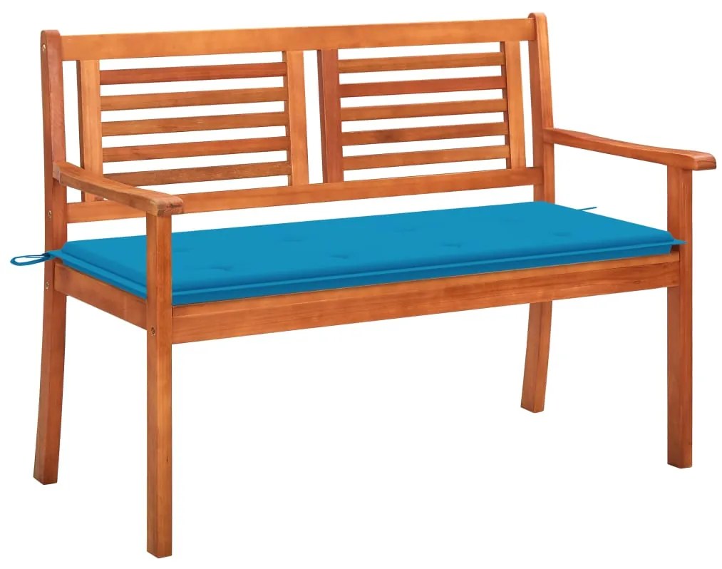 vidaXL Παγκάκι Κήπου Διθέσιο 120 εκ. Μασίφ Ξύλο Ευκαλύπτου με Μαξιλάρι