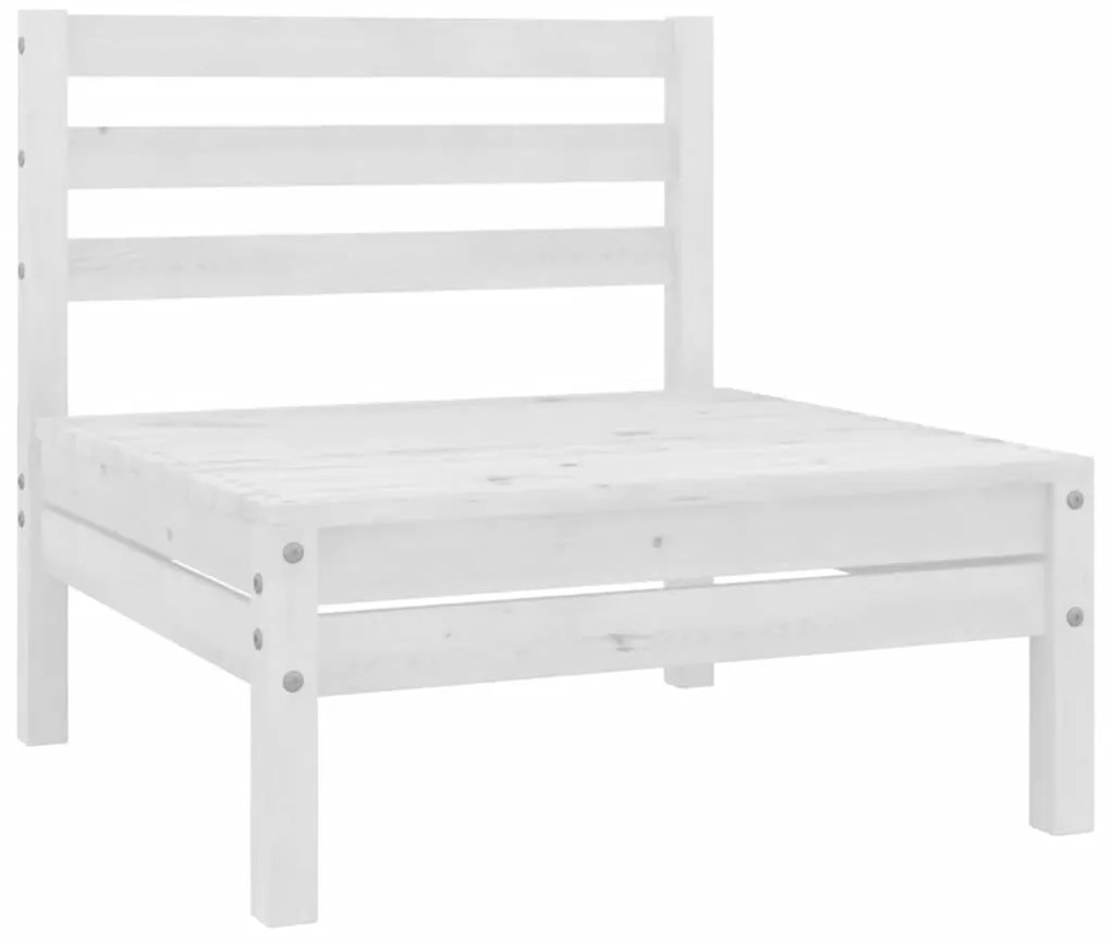 vidaXL Καναπέδες Κήπου Μεσαίοι 4 τεμ. Λευκοί από Μασίφ Ξύλο Πεύκου