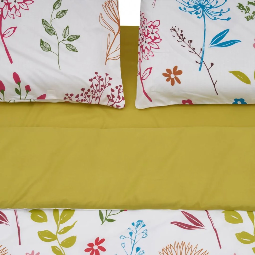 Heinner VN-4KSBED-FLW Σετ Σεντόνι 220x240cm με 2 Μαξιλαροθήκες 50x70cm και 1 Παπλωματοθήκη 200x220cm Υπέρδιπλο Flowers 4τμχ