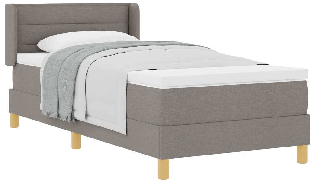 vidaXL Κρεβάτι Box Spring με Στρώμα σε Ταούπ, 90x200 εκ, Ύφασμα