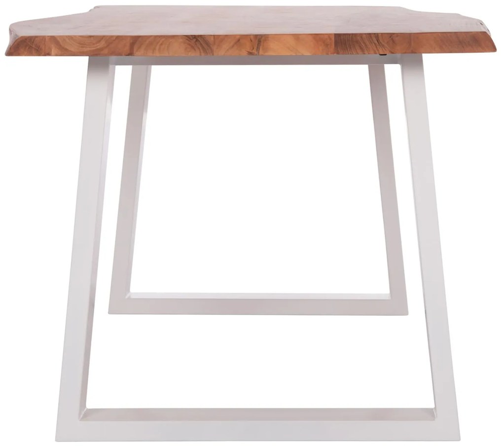 Τραπέζι MONTANA C8336.12 από Ξύλο Ακακίας 4εκ. &amp; Μεταλλικά Λευκά πόδια 160x90x77Υεκ. 160x90x77 εκ.