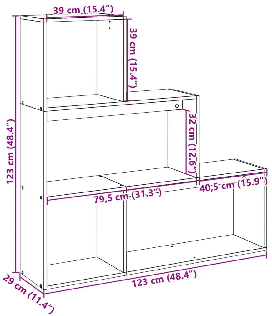 ΒΙΒΛΙΟΘΗΚΗ/ΔΙΑΧΩΡΙΣΤΙΚΟ ΧΩΡΟΥ 3 ΕΠ. ΔΡΥΣ 123X29X123 ΕΚ ΕΠ. ΞΥΛΟ 857989