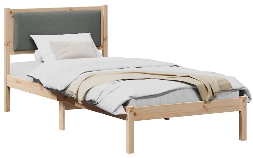 vidaXL Σκελετός Κρεβατιού με κεφαλάρι Σκούρο Γκρι 100 x 200 cm