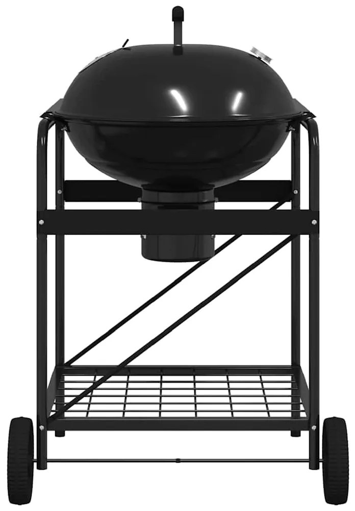 vidaXL Κάρτ Γκριλ Κάρβουνου με Καπάκι Μαύρο 96x72x113 εκ. Μεταλλικό