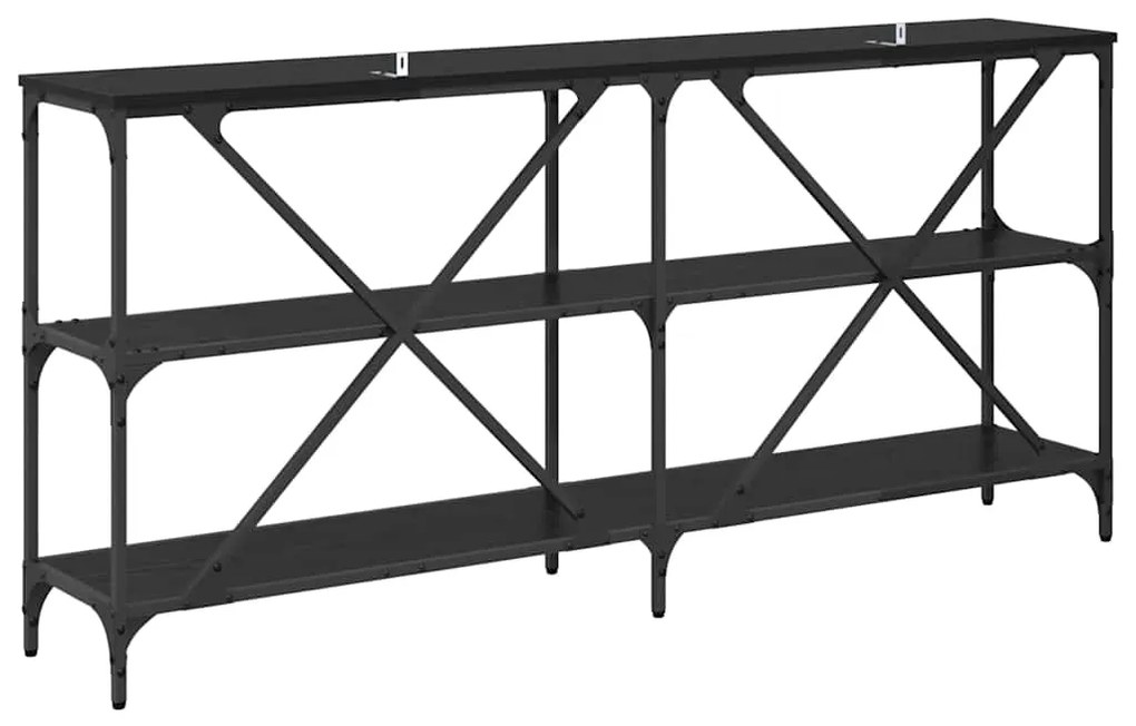 vidaXL Τραπέζι κονσόλας Μαύρη Οξυά 160 x 30 x 75 εκ Επεξεργασμένο ξύλο