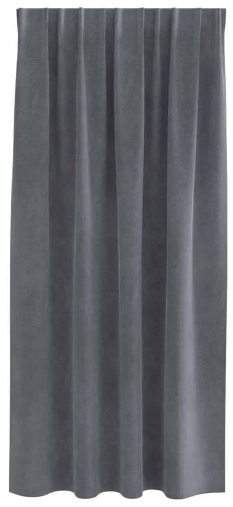 vidaXL Κουρτίνες με κουρτίνες 2 pcs Ανοιχτό γκρι 140 x 175 cm Βελούδο
