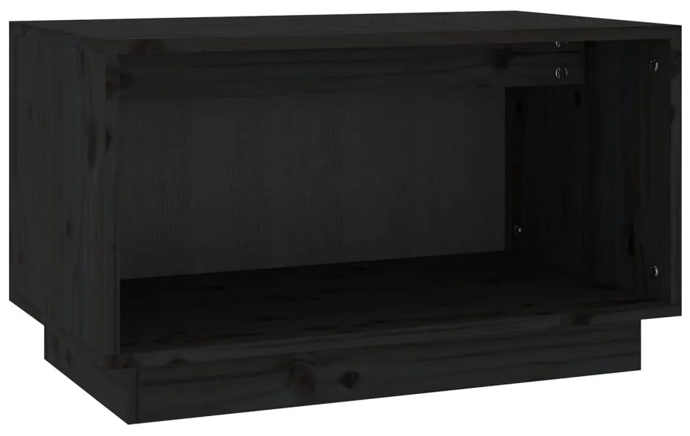 vidaXL Έπιπλο Τηλεόρασης Μαύρο 60 x 35 x 35 εκ. από Μασίφ Ξύλο Πεύκου