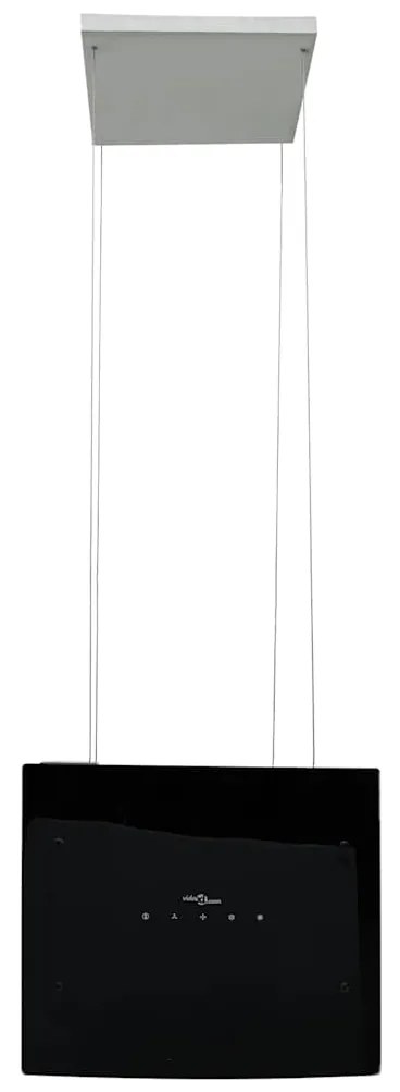 vidaXL Απορροφητήρας Νησίδα με Αισθητήρα Αφής LCD από Ψημένο Γυαλί