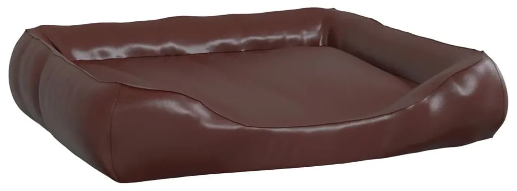 vidaXL Κρεβάτι Σκύλου Καφέ 105 x 80 x 25 εκ. Συνθετικό Δέρμα
