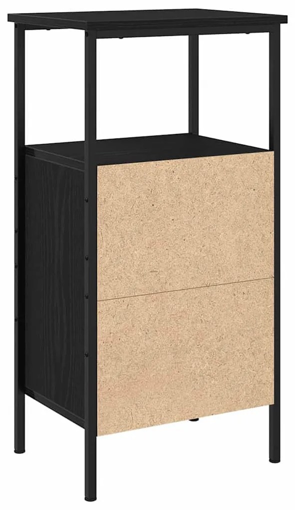 vidaXL Κομοδίνο Μαύρη δρυς 41 x 31 x 80 εκ Επεξεργασμένο ξύλο