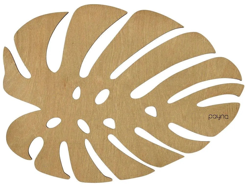 Σουπλά Monstera (Σετ 4Τμχ) 790PYN1121 36x36cm Honey Hermia Ξύλο