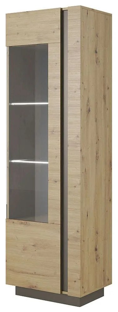 Βιτρίνα 36146-ARC-HV Artisan+Γραφίτης 60x194x40cm Μοριοσανίδα,Γυαλί