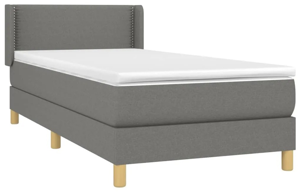 ΚΡΕΒΑΤΙ BOXSPRING ΜΕ ΣΤΡΩΜΑ ΣΚΟΥΡΟ ΓΚΡΙ 80X200 ΕΚ. ΥΦΑΣΜΑΤΙΝΟ 3130146