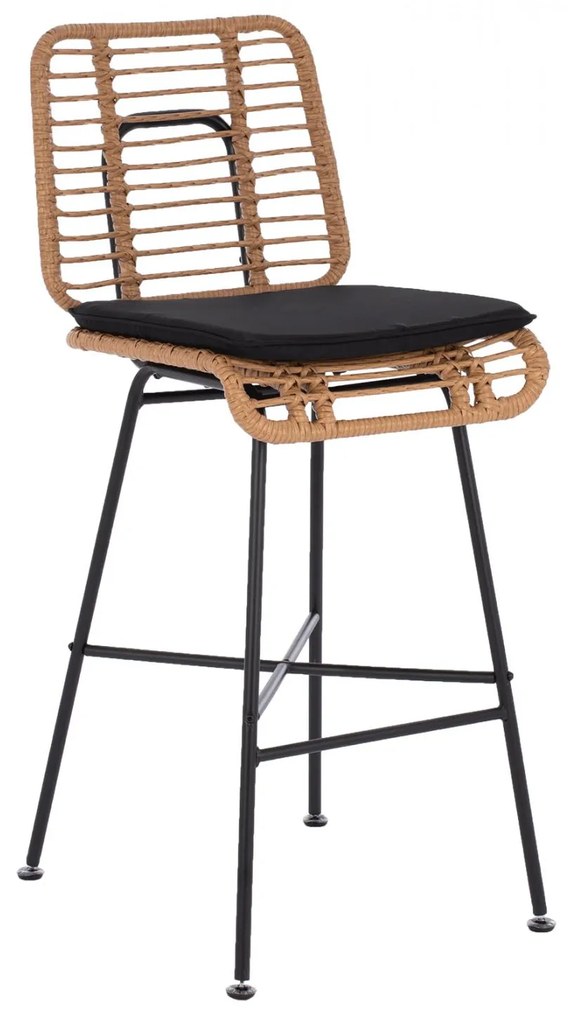 Σκαμπό μεταλλικό eddie με μαξιλάρι με wicker μπες 45x46.5x115Υ εκ. 45x46.5x115 εκ.