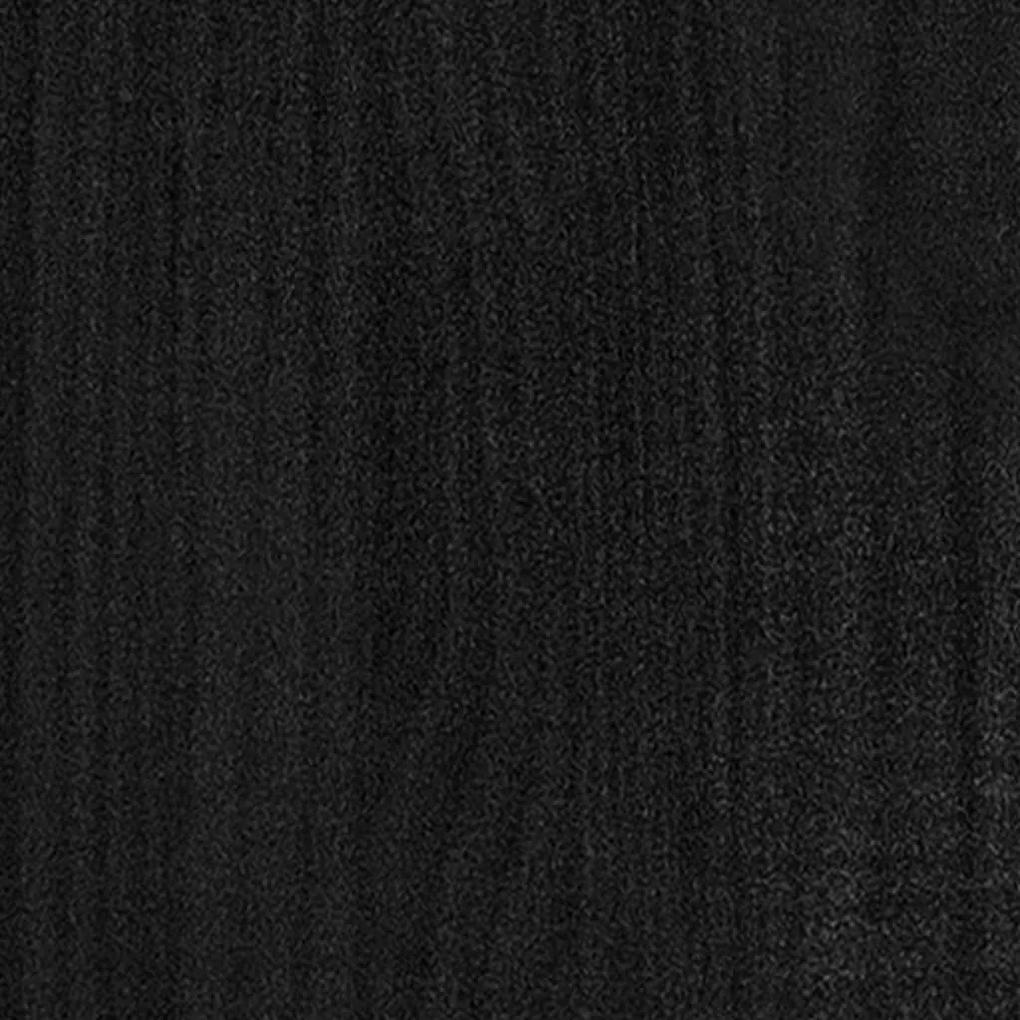 Κομοδίνα 2 τεμ. Μαύρα 35,5 x 33,5 x 41,5 εκ. Μασίφ Ξύλο Πεύκου - Μαύρο