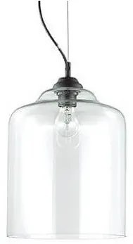 Φωτιστικό κρεμαστό BISTRO SP1 Square διάφανο μαύρο Φ24 Ideal Lux-112305-Διάφανο 112305