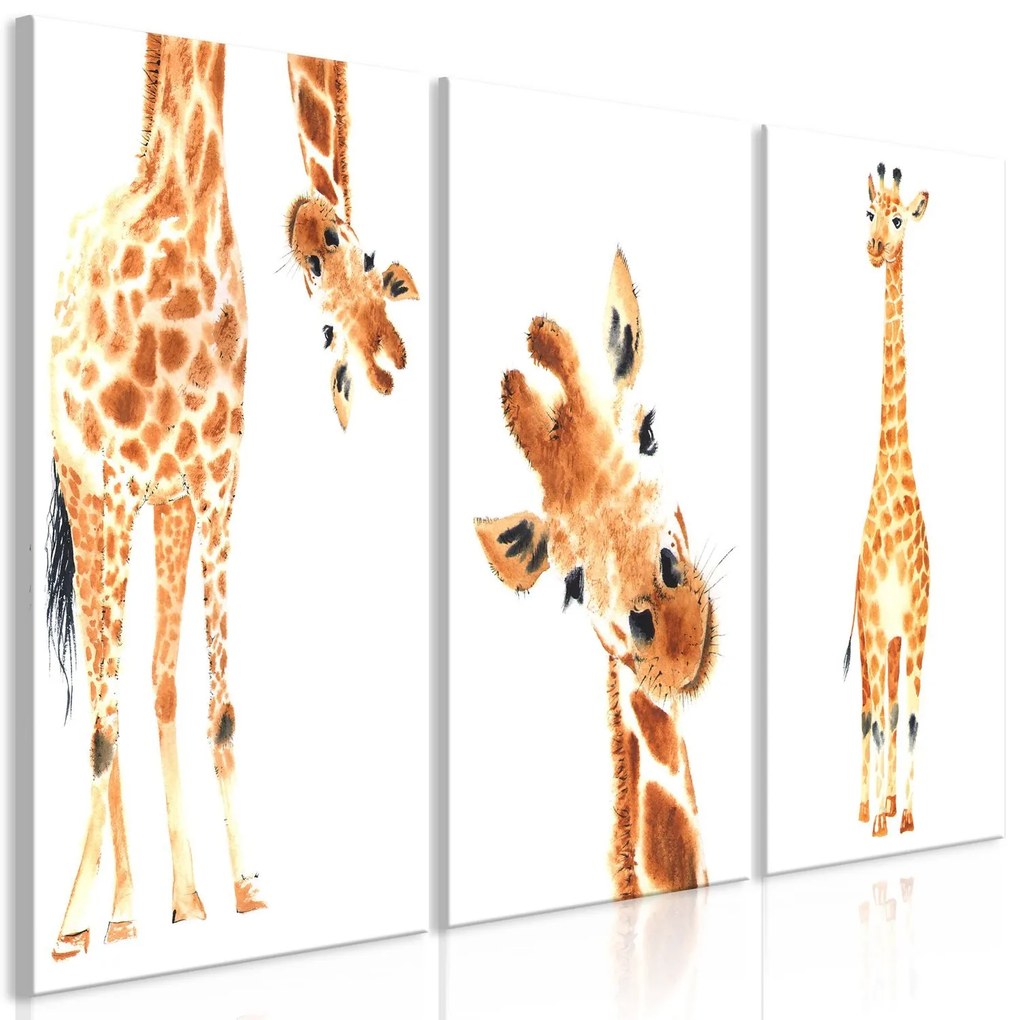 Πίνακας - Funny Giraffes (3 Parts) 120x60