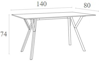 MAX ΤΡΑΠΕΖΙ 140X80Χ74εκ. BLACK LAMINATE 12mm