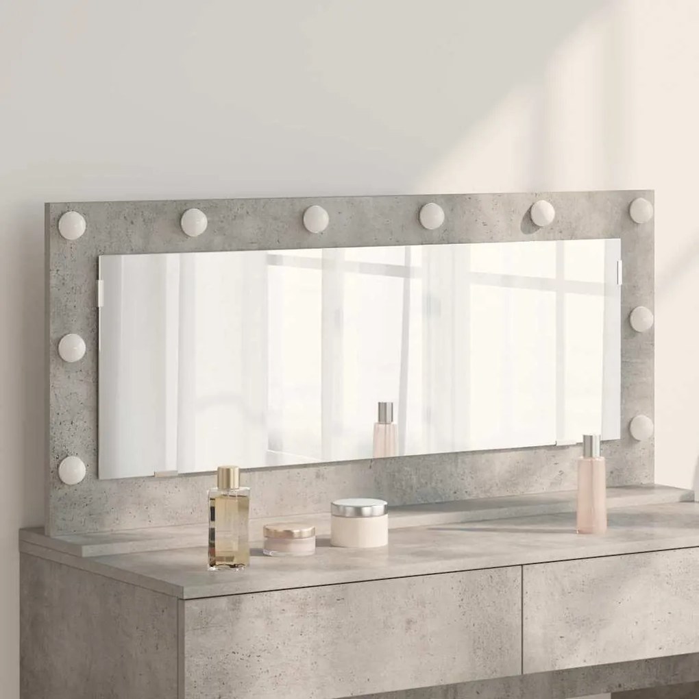 vidaXL Καθρέφτης Vanity με LED φώτα Γκρι 100x45x18 εκ.