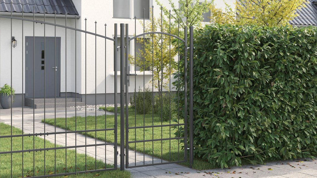 vidaXL Πύλη Κήπου με κλειδαριά Γκρι 200 x 100 cm 100 x 200 cm Ατσάλι