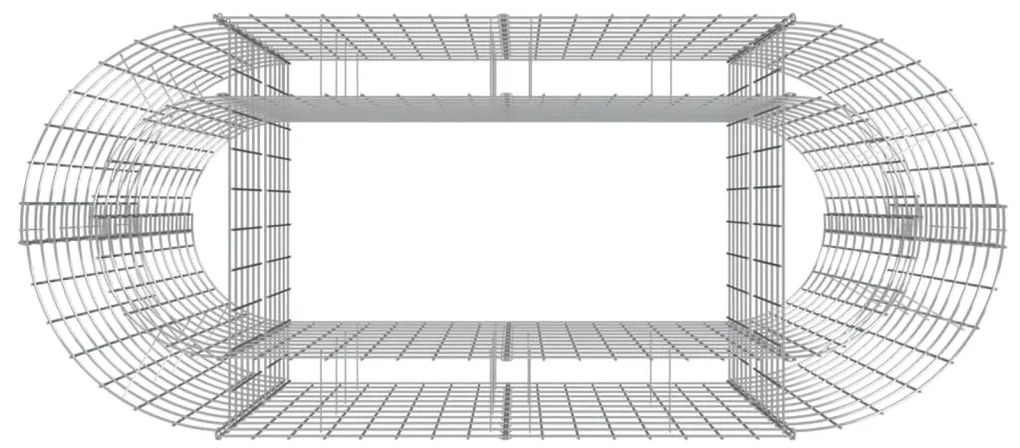 Συρματοκιβώτιο-Γλάστρα Υπερυψωμένη 120x50x100 εκ Γαλβαν. Ατσάλι - Ασήμι