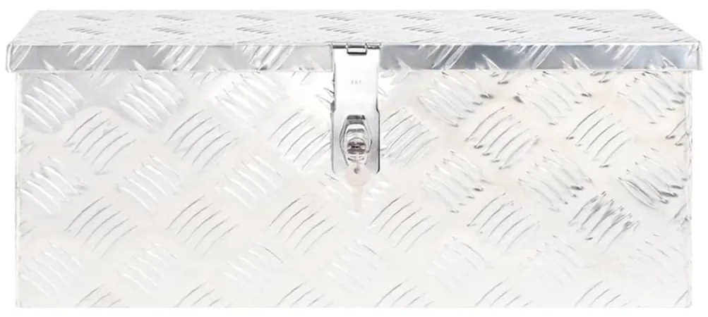 vidaXL Κουτί Αποθήκευσης Ασημί 60 x 23,5 x 23 εκ. από Αλουμίνιο