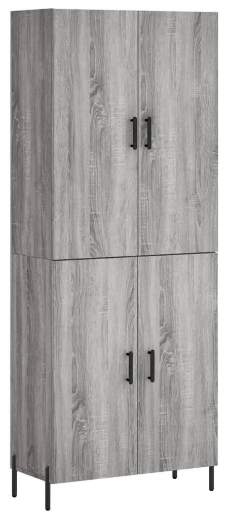vidaXL Ντουλάπι Γκρι Sonoma 69,5 x 34 x 180 εκ. Επεξεργασμένο Ξύλο
