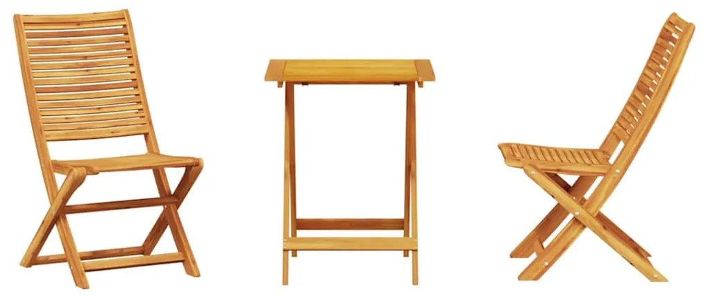 vidaXL Φορητό Σετ Μπιζερί 3 pcs Καφέ Στερεό Ξύλο Ακακίας