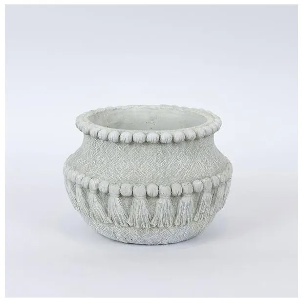 Κασπώ Τσιμεντένιο Γκρι Με Κρόσσια 22x22x15cm 752-18065 Estheti-752-18065-Γκρι 752-18065