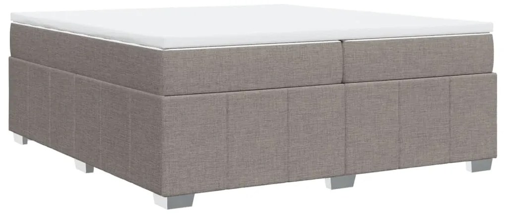 Κρεβάτι Boxspring με Στρώμα Taupe 200x200 εκ. Υφασμάτινο - Μπεζ-Γκρι