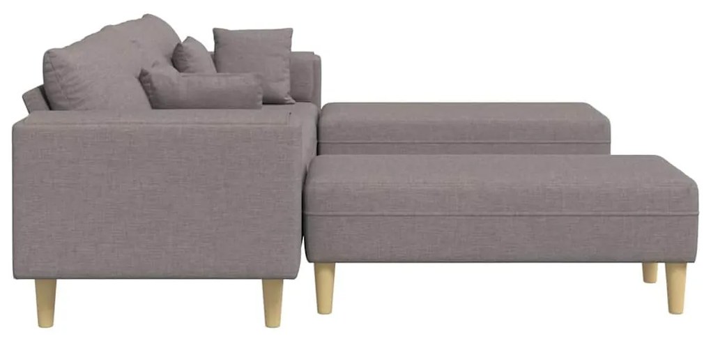 vidaXL Υφασμάτινος καναπές με μαξιλάρι 3 pcs Taupe 208 εκ. ύφασμα