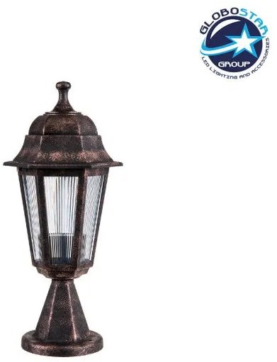 VITRO 203-0195 Vintage Επιδαπέδιο Φωτιστικό Φαναράκι Μονόφωτο 1 x E27 IP44 Χάλκινο Πλαστικό Σώμα-Μ16 x Π16 x Υ39cm Globostar 203-0195 Χάλκινο